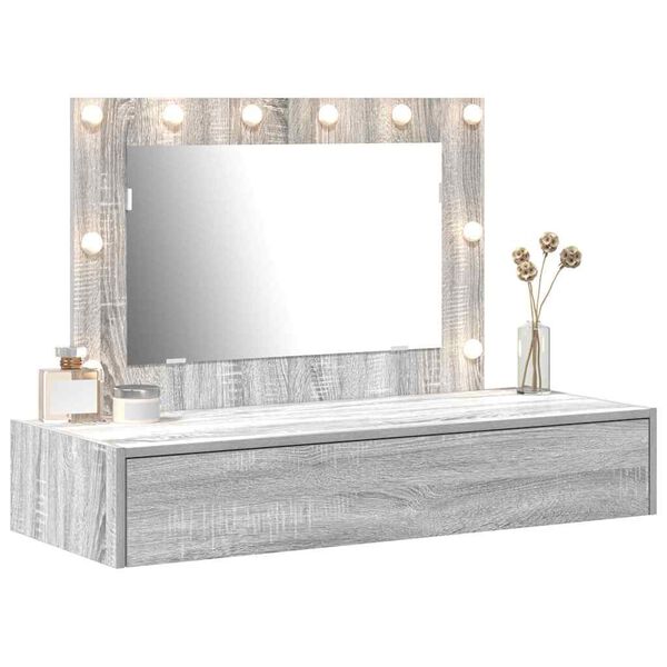 vidaXL Dressing Table Grey 100 x 40 x 70 cm Engineered Wood