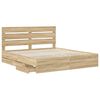 vidaXL Bed Frame with Drawer Sonoma Oak 180 x 200 cm Engineer Wood