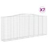 vidaXL Arched Gabion Baskets 7 pcs 400x50x160/180 cm Galvanised Iron