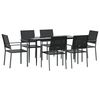 vidaXL 7 Piece Garden Dining Set Poly Rattan and Steel