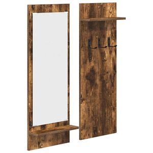 vidaXL Wall-Mounted Coat Rack Wall-Mounted Smoked Oak 70 x 10 x 90 cm