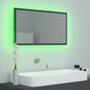 vidaXL LED Bathroom Mirror Grey 80x8.5x37 cm Acrylic