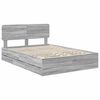vidaXL Bed Frame with Drawer Grey Sonoma 160 x 200 cm Engineered Wood