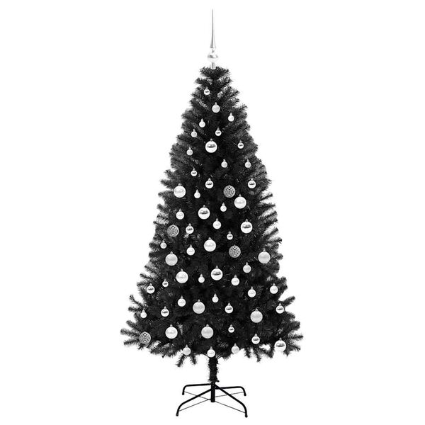 vidaXL Christmas Tree with 300 LEDs with Stand Black 180 cm PVC