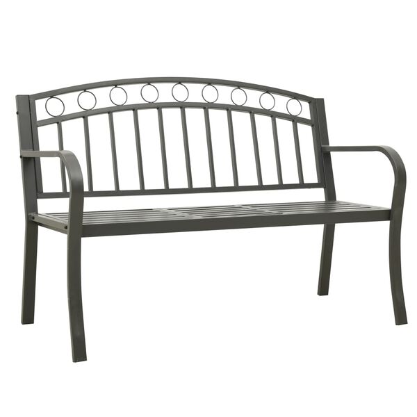 vidaXL Garden Bench with a Table 125 cm Steel Grey