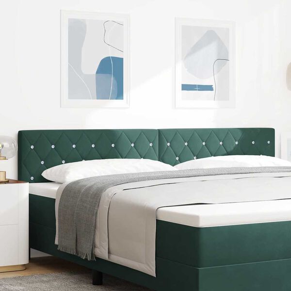 vidaXL Headboard with Headboard Dark Green 200 cm Faux Leather