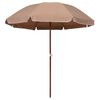 vidaXL Garden Parasol with Steel Pole 240 cm Taupe