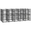 vidaXL Outdoor Dog Kennel Steel 9.22 m&sup2;