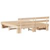 vidaXL Bed Frame with Headboard Brown 200 x 200 cm Solid Pine Wood