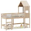 vidaXL Loft Bed with Ladder and Roof without Mattress 90x190 cm Single