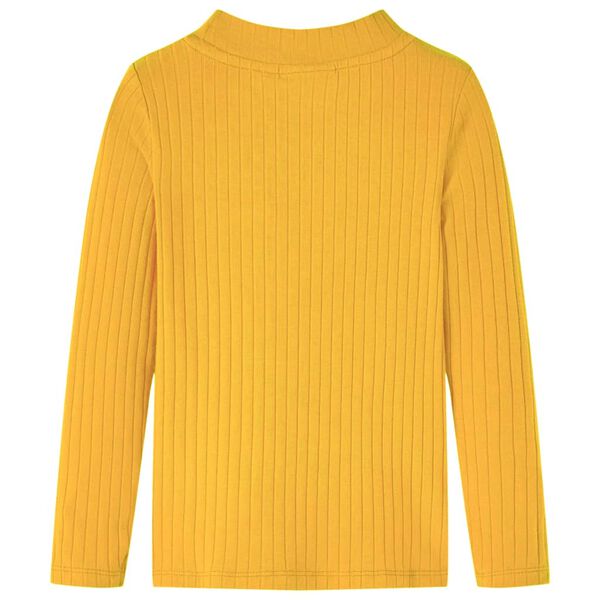 Kids' T-shirt with Long Sleeves Rib-knit Dark Ochre 116