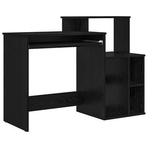 vidaXL Desk Black Oak 120.5 x 44 x 88.5 cm Engineered Wood