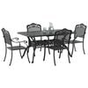 vidaXL Garden Dining Set 5 pcs Black Aluminium