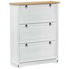 vidaXL Shoe Cabinet Corona White 99 x 32 x 122 cm Solid Pine Wood
