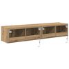 vidaXL TV Wall Cabinet Wall-mounted 2 pcs Artisan Oak 80 x 35 x 31 cm