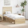 vidaXL Bed Frame with Headboard Sonoma Oak 75 x 190 cm Solid Pine Wood