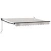 vidaXL Retractable Awning Light Grey and White 3 x 2.5 m