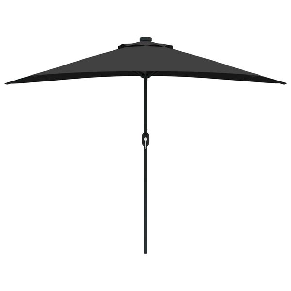 vidaXL Garden Parasol Black 294 x 150 x 224 cm Polyester and Steel