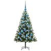 vidaXL Artificial Hinged Christmas Tree with Flocked Snow 120 cm