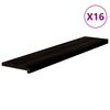 vidaXL Stair Treads 16 pcs Brown Black 120x30x2 cm Solid Wood Oak