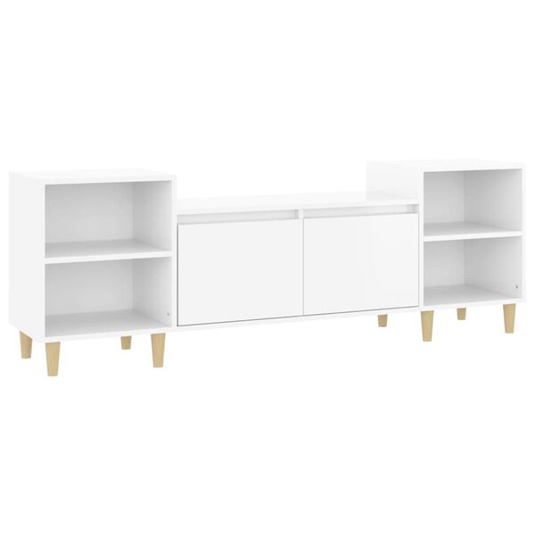 vidaXL TV Cabinet High Gloss White 160x35x55 cm Engineered Wood