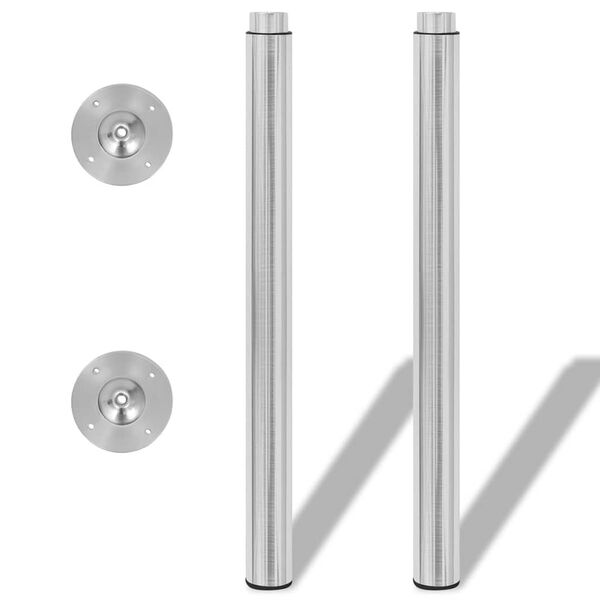 2 Telescopic Table Legs Stainless Steel 710 mm-1100 mm