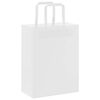 vidaXL Paper Bags 250 pcs with Handles White 21x11x28 cm