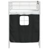 vidaXL Kids'Loft Bed Frame with Curtains White and Black 90 x 190 cm