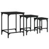 vidaXL Nesting Coffee Tables 3 pcs Black Engineered Wood