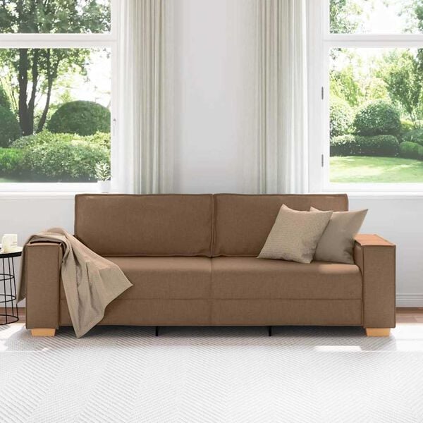 vidaXL Sofa Brown 220 x 78 x 84 cm Fabric
