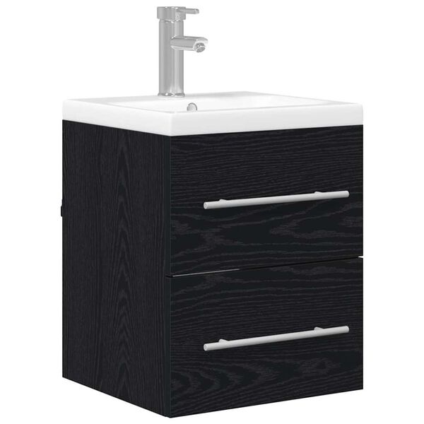 vidaXL Bathroom Sink Cabinet with Drawer Black Oak 41 x 38.5 x 48 cm