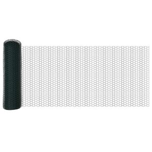 vidaXL Hexagon Fence Green 0.5 x 10 m Steel