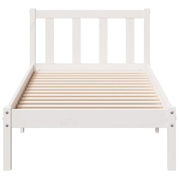 vidaXL Extra Long Bed Frame without Mattress White 100x210 cm Solid Wood Pine