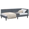 vidaXL Corner Bed Frame Dark Grey 100 cm x 200 cm Velvet