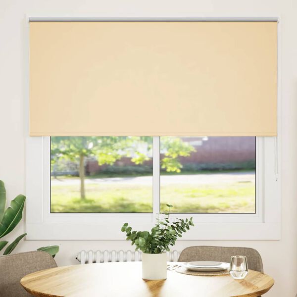 vidaXL Roller Blind Blackout Beige 155x175 cm Fabric Width 151.6 cm Polyester
