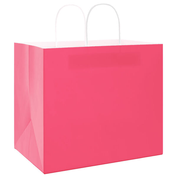 vidaXL Paper Bags 50 pcs with Handles Pink 32x22x28 cm