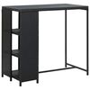 vidaXL Bar Table | Black | PE rattan, steel | 120x60x110 cm | Bar Table