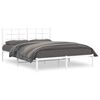 vidaXL Metal Bed Frame without Mattress with Headboard White 160x200cm