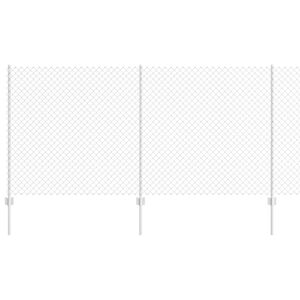vidaXL Fence with Post Silver 1.2 x 10 m Steel