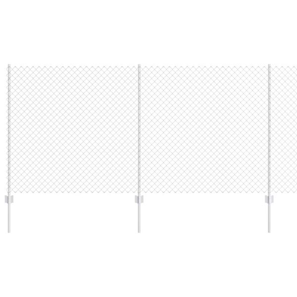 vidaXL Fence with Post Silver 1.2 x 10 m Steel