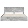 vidaXL Bed Frame Concrete Grey 200 x 200 cm Engineered Wood