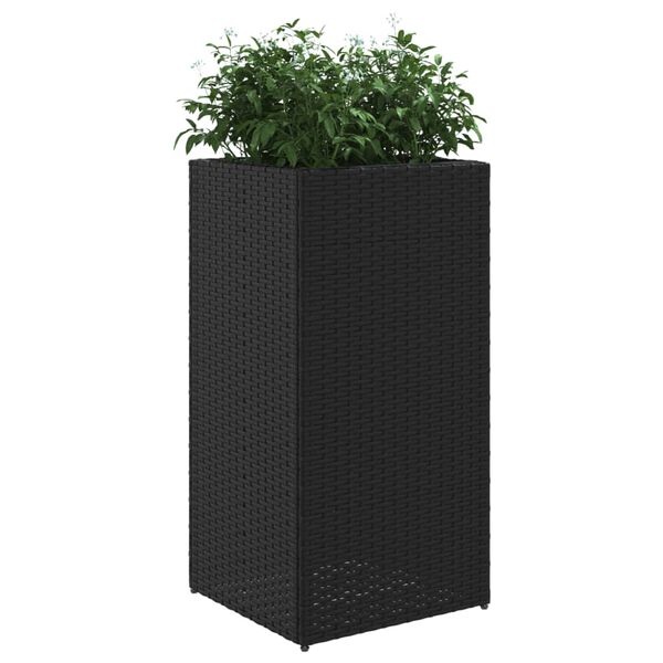 vidaXL Garden Planter Black 40x40x80 cm Poly Rattan