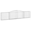 vidaXL Arched Gabion Baskets 4 pcs 400x30x80/100 cm Galvanised Iron