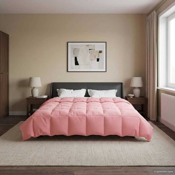 vidaXL Full Year Duvet Quilted Pink 220 x 240 cm Microfiber