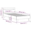 vidaXL Bed Frame without Mattress with Headboard Black 75x190 cm Small Single