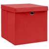 vidaXL Storage Boxes with Covers 10 pcs 28x28x28 cm Red