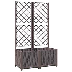 vidaXL Garden Planter with Trellis Brown 80x40x136 cm PP