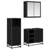vidaXL Bathroom Furniture Set 3 pcs Black Oak Engineered Wood
