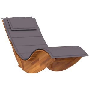 vidaXL Rocking Sun Lounger with Cushion Solid Wood Acacia