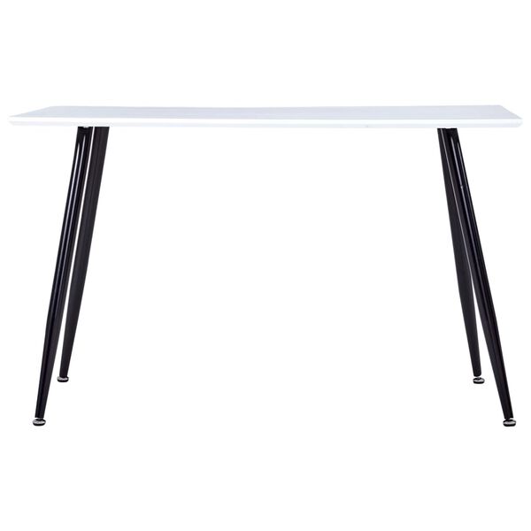 vidaXL Dining Table White and Black 120x60x74 cm MDF